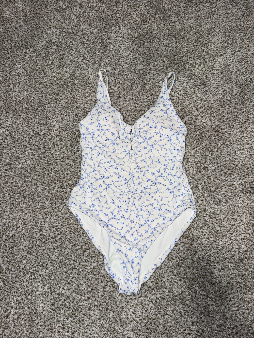 Andie Blue Floral One-Piece Swimsuit, size mediums